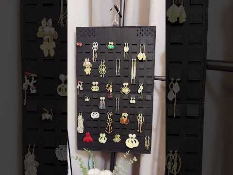 Velvet wall mounted hanging earring holder organizer