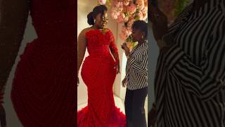 Bride smile covered by wedding dress #zamakalefashion #latestafricaprint #africanclothing #gospe