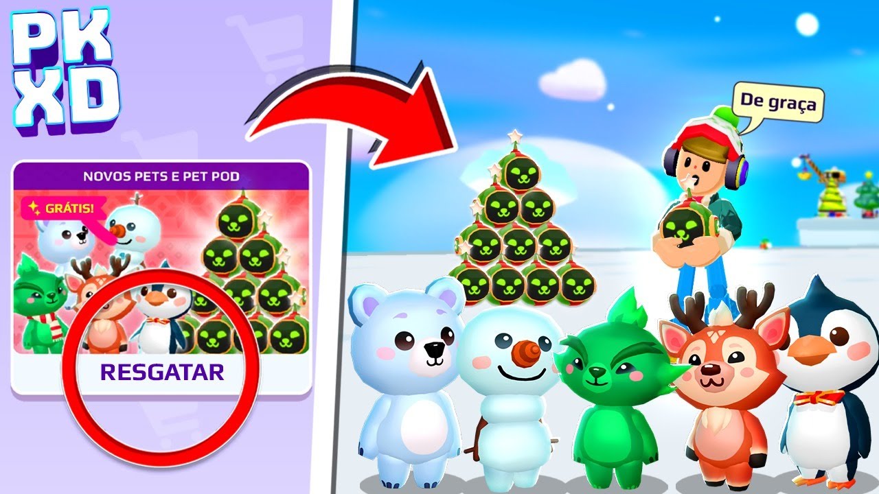🤑 COMO CONSEGUIR OS NOVOS PETS DE NATAL GRÁTIS NO PK XD