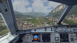 Cockpit A320 landing at Innsbruck ++ Aerofly FS 2