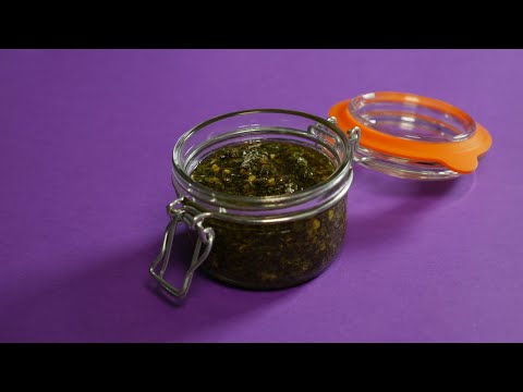 Zhoug - spicy cilantro sauce with garlic and spices