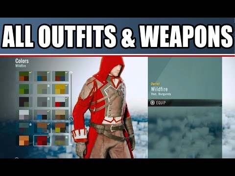 Assassin's Creed Unity ALL OUTFITS WEAPONS, Customization & Map Size Free Roam Gameplay