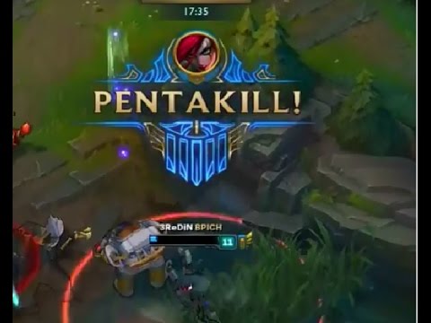 Katarina PENTAKILL  1v5  Pre season 7 League Of Legends