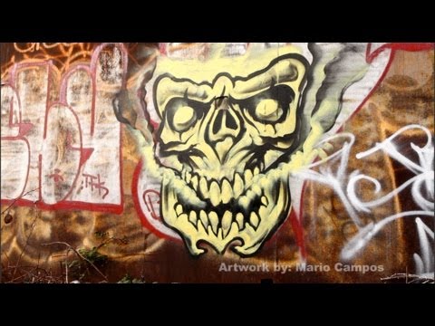 Skull graffiti art time lapse