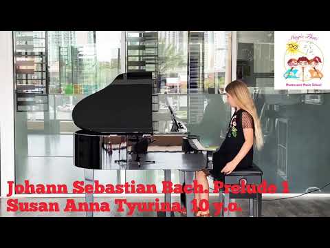 Our Talented Susan Anna Tyurina 10 years old Performing J.S. Bach - Prelude 1 @ Online Concert