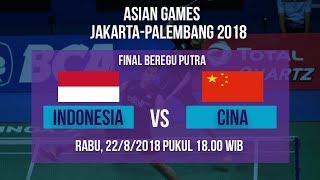Live Streaming Final Badminton Asian Games 2018, Tim Putra Indonesia Vs Cina Pukul 18.00 WIB