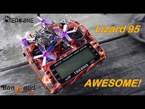 Eachine Lizard 95: flight footage and crash - from Banggood -