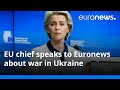 Ursula Von Der Leyen Talks To Euronews After Announcing Moves To Buy And Deliver Weapons To Ukraine