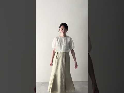 ベージュのフラワーコードマーメイドドレス 動画