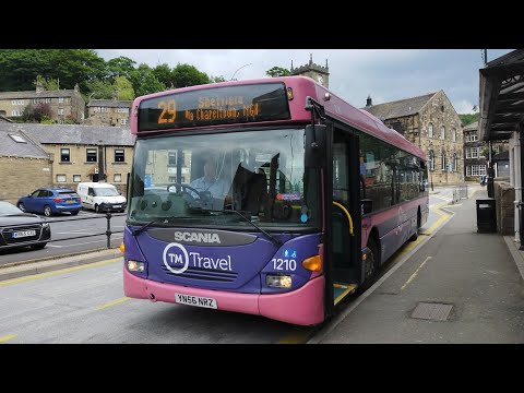 *Great ZF*Rare Working* TM Travel Scania OmniCity YN56 NRZ 1210 leaving Holmfirth on the 29 - 9.6.20