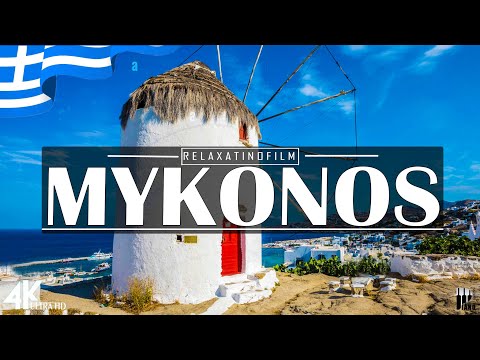 FLYING OVER MYKONOS - GREECE (4K UHD) - Relaxing Music with Stunning Nature Scenery (4K Ultra HD)