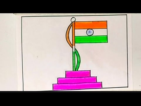 Indian flag drawing for kids | step by step easy | art for kids