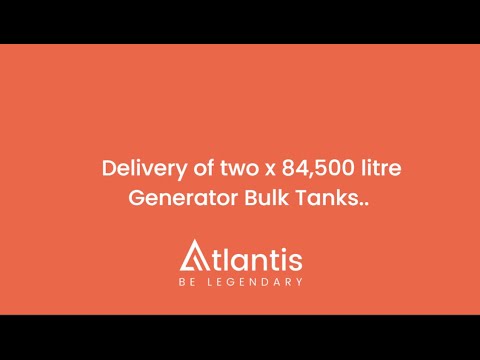 Two x 84,500 litre Generator Bulk Tanks delivered