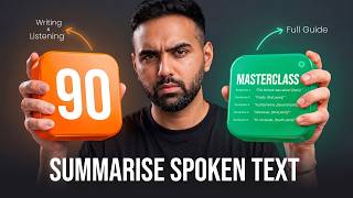 PTE Summarize Spoken Text Masterclass 2026 | Template, Notes & Live Attempt (90/90)