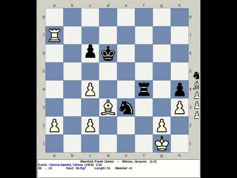 Marshall, Frank James vs Mieses, Jacques | Vienna Gambit Chess 1903, Austria