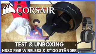 Test und Unboxing CORSAIR HS80 RGB Wireless Headset | ST100 Kopfhörer-Ständer | Lohnt es sich?