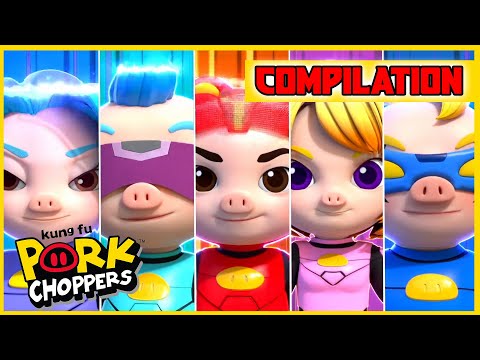 Say Hello to the Kung Fu Pork Choppers 👋🥋 | #compilation | @KungFuPorkChoppers | TV Shows For Kids
