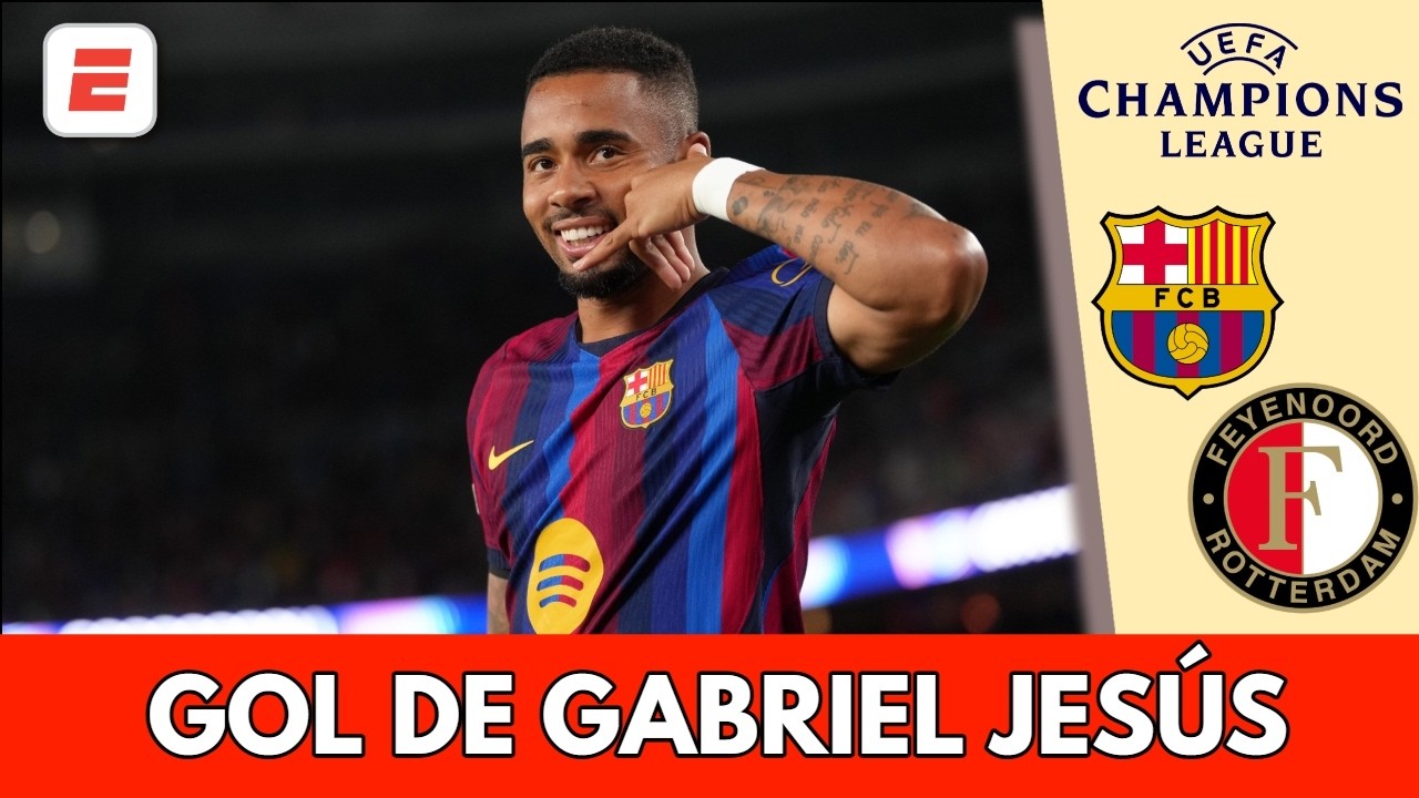 GABRIEL JESÚS coronó goleada del BARCELONA al FEYENOORD y puso el 5-1 definitivo | Champions League
