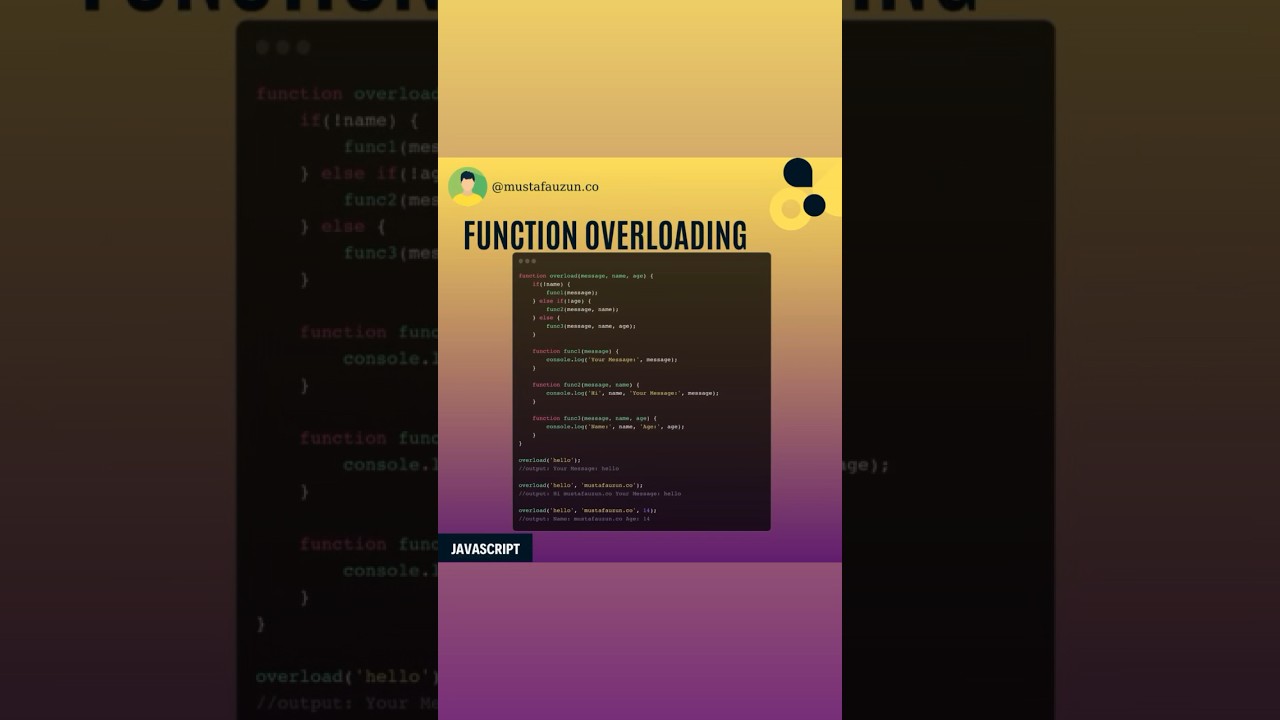 Javascript, Function Overloading #javascript