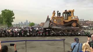 Download lagu Bulldozer crushes illegal dirt bikes in New York City mp3 Download lagu Bulldozer crushes illegal dirt bikes in New York City mp3