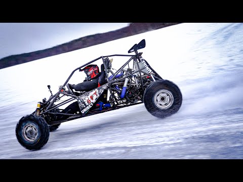 Turbo Crosskart - Spike Tyres On Ice Track - Test Ride