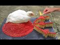 Match Chain Reaction🔥VOLCANO ERUPTION (With Chicken)😱 Amazing Fire Domino