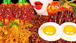 Download lagu ASMR SPICY ENOKI MUSHROOM, BLACK BEAN NOODLES, KIMCHI 불닭 팽이버섯,  총각김치 짜파게티 먹방 EATING SOUNDS MUKBANG mp3
