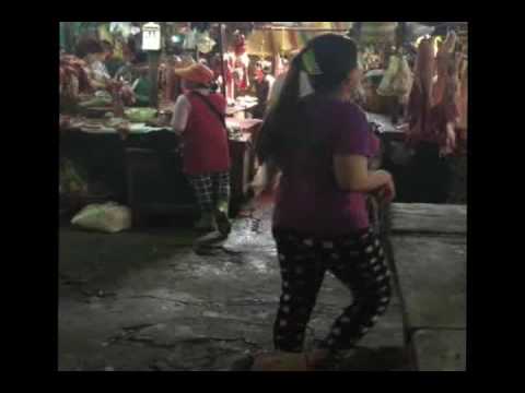 khmer food  pork at psar derm kor market in cambodain