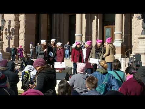 The Austonettes perform the National Anthem at the Austin Women's Rally 2019