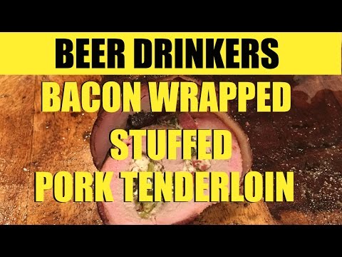 Bacon Wrapped Stuffed Pork Tenderloin recipe | #fireandfroth