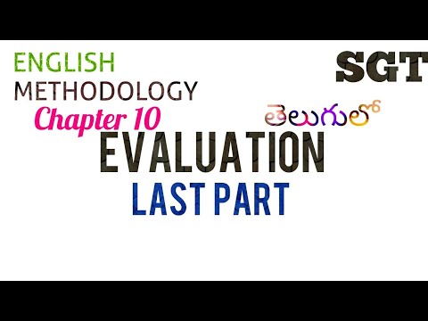 Evaluation in English language Part 003 I SGT English Methodology in Telugu Video