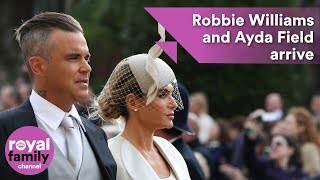 Robbie Williams and Ayda Field arrive at royal wedding