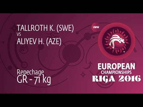 Repechage GR - 71 kg: H. ALIYEV (AZE) df. K. TALLROTH (SWE) by FALL, 8-1