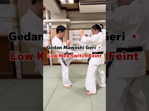 Gedan Mawashi Geri 🥋 Low Kick Switch Feint | Kyokushin Karate 🇯🇵