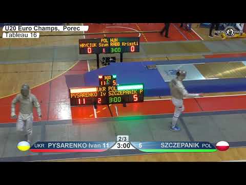 2020 xx T16 01 M S Individual Porec CRO ZC Juniors BLUE SZCZEPANIK POL vs PYSARENKO UKR