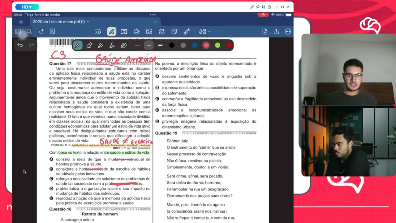 Resolução em Vídeo — Questão 17 ENEM 2020