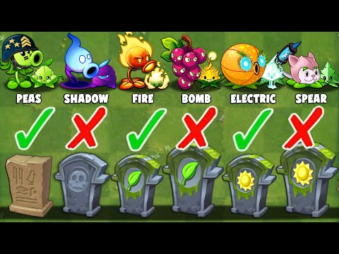 PvZ2 Challenge - All Plants & Mint Max Level POWER-UP vs All Gravestones - Who Will Win ?
