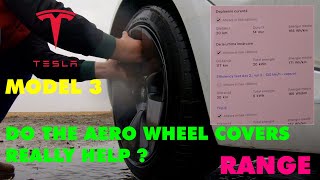Do wheel covers help with range ? Tesla Model 3 Aero Wheel Covers efficiency test