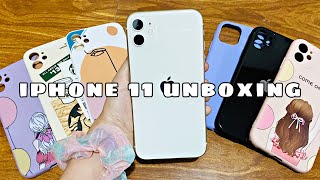 white iPhone 11 unboxing in 2021 + cute and afford