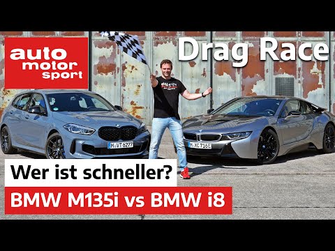 Drag Race: BMW i8 vs M135i - Wer liegt auf der 1/2 Meile vorne? | auto motor und sport