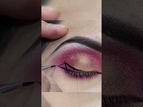 ANGEL WINGED EYELINER TUTORIAL | PINK EYE MAKEUP TUTORIAL #LASHESBEAUTYPARLOUR #shorts