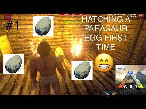 Hatching a parasaur egg first time ARK SURVIVAL EVOLVED S1 PART 1