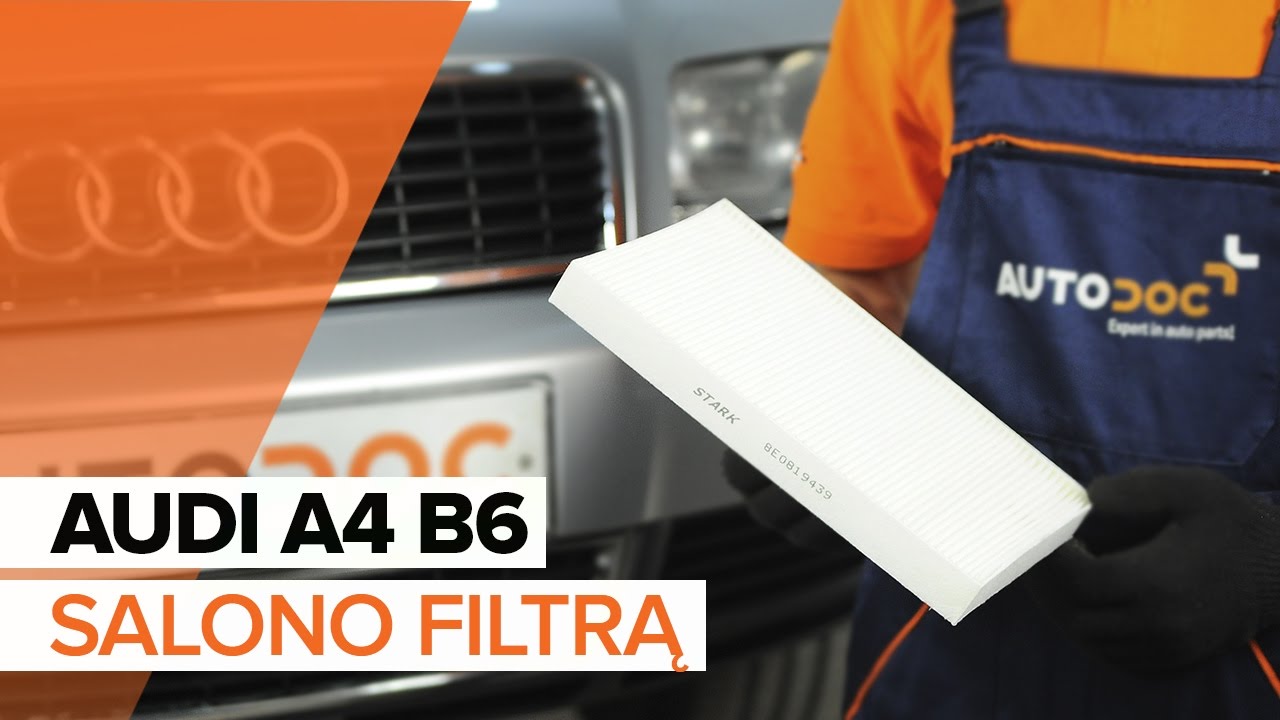 Kaip pakeisti Audi A4 B6 salono filtro - keitimo instrukcija