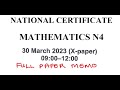 MATHEMATICS N4 MARCH 2023 MEMO Mathszoneafricanmotives