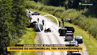 Skaudi avarija kelyje Alytus–Merkinė: susidūrė du automobiliai, yra nukentėjusiųjų