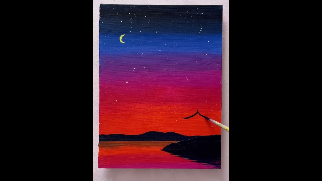 Easy Landscape Painting #howtopaint #painting #acrylicpainting #paintingtutorial #landscapepainting