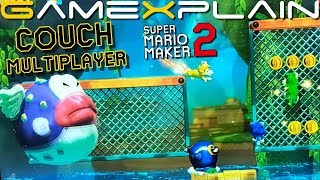 Super Mario Maker 2 - Local Co-Op Gameplay (Cat Suits, Bullies, & Porcupuffers Galore!) !)