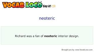 Video thumbnail for neoteric