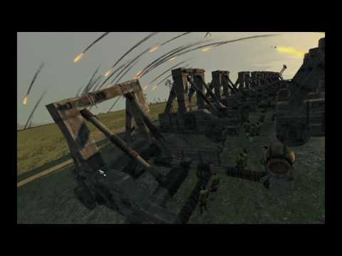 Total war Attila - 300 large onager vs 10000 melee units (HD) 60FPS