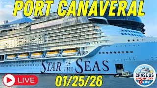 LIVE: Watching Massive Cruise Ships Leaving Port Canaveral LIVE! (Jan. 25, 2026)